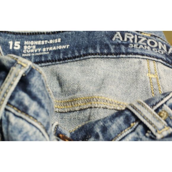 Arizona Jean Co Blue Women's Denim 90's Curvy Straight Jeans High Rise 15 001 - Picture 2 of 4